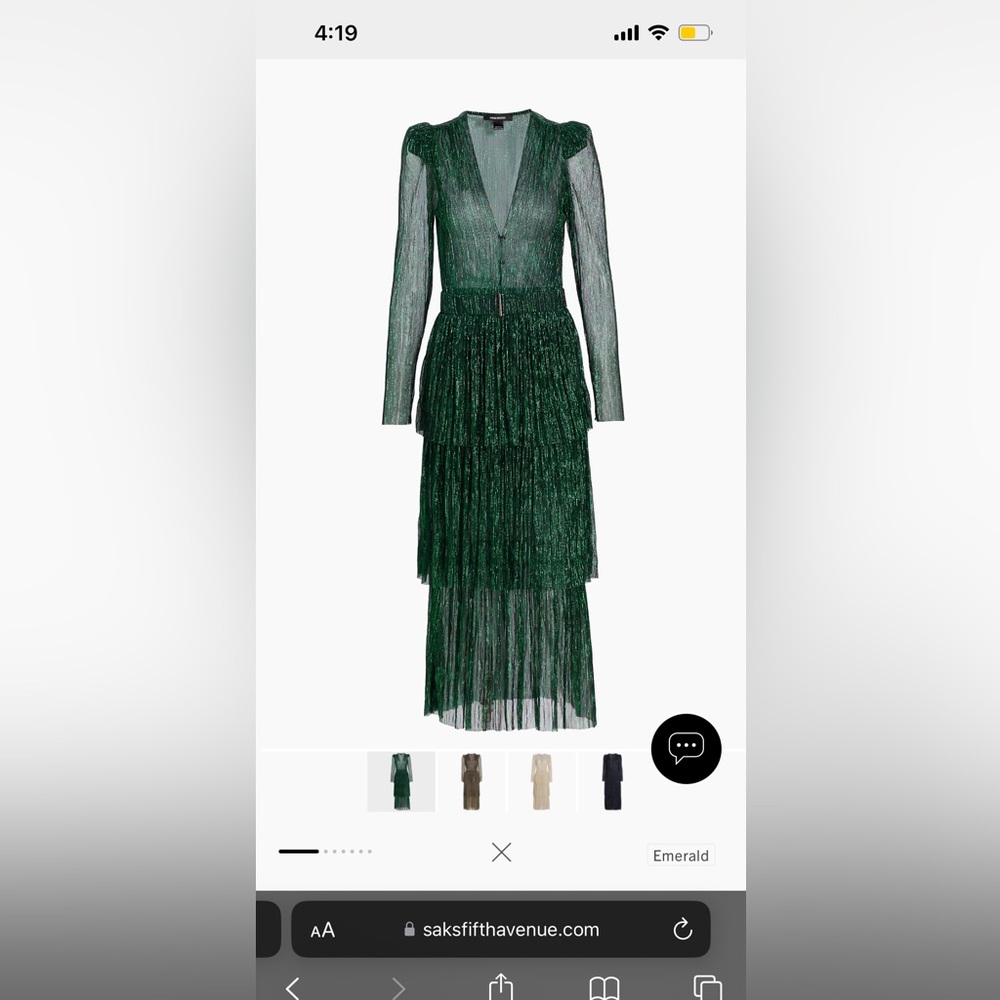 Sabina Musayev Emerald Long Sleeve Dress